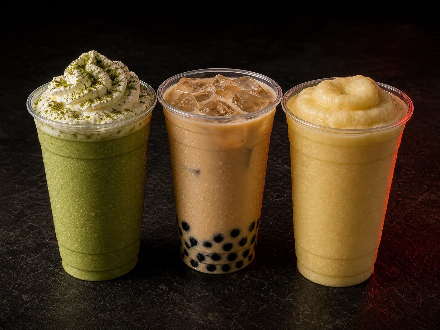 Café, bebidas coreanas, ades e chá.